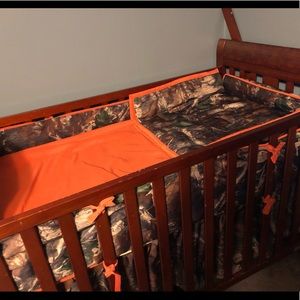 Orange camo CRIB bedding